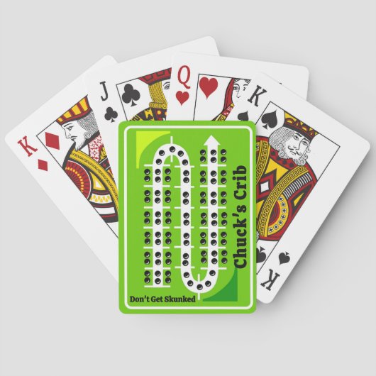 Jeu De Cartes Cartes de cribbage personnalisées vertes (dos)