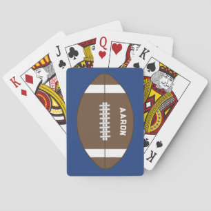 Jeu De Cartes Cartes de football bleues personnalisées en cadeau
