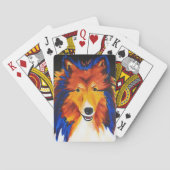 Jeu De Cartes Cartes de jeu abstraites de peinture de Sheltie (dos)