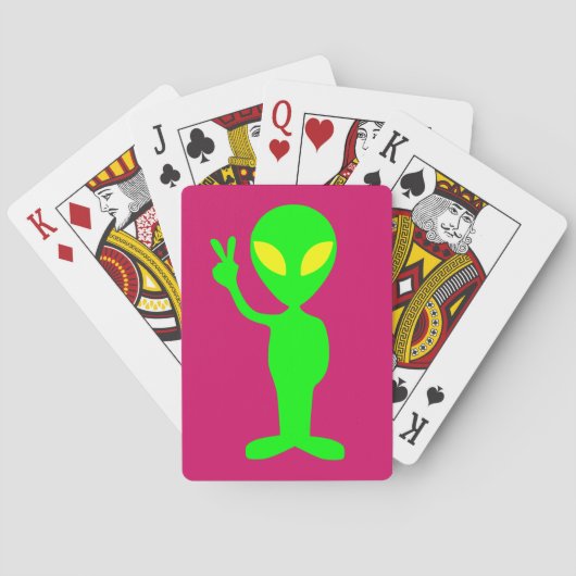 JEU DE CARTES CARTES DE JEU ALIEN VERT PAIX (dos)