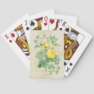 Jeu De Cartes Cartes de jeu Art Déco Roses Jaunes