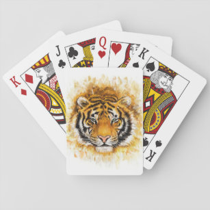 Jeu De Cartes Cartes de jeu artistiques de visage de tigre