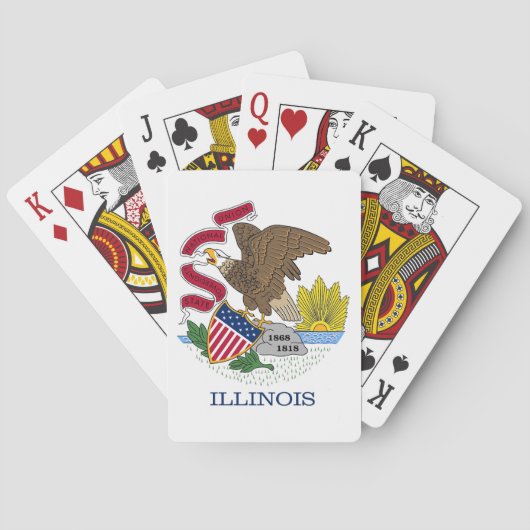 Jeu De Cartes Cartes de jeu avec Drapeau de l'Illinois (dos)