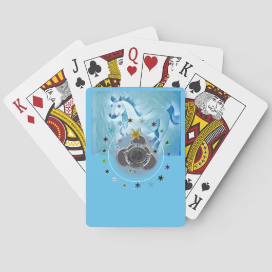 Jeu De Cartes Cartes de Jeu Classique Cheval Bleu (dos)