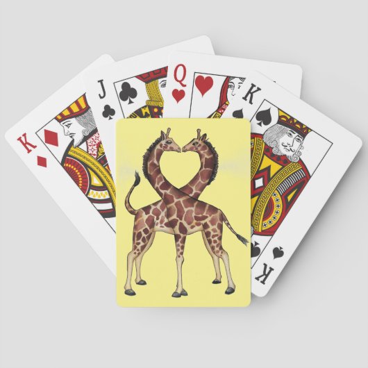 Jeu De Cartes Cartes de jeu d'amour de girafe (dos)