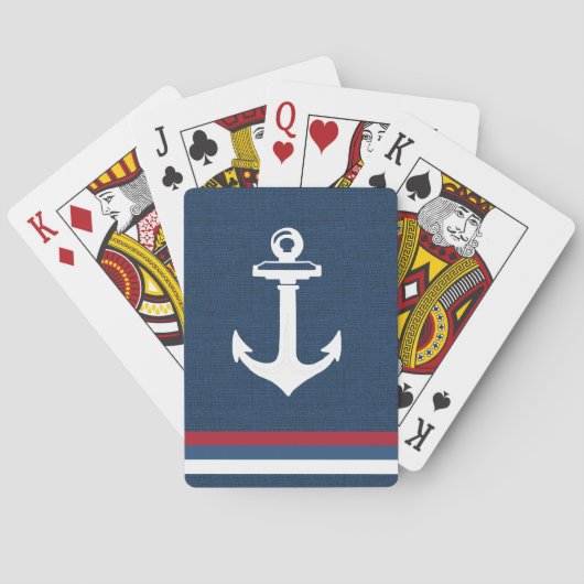 Jeu De Cartes Cartes de jeu d'Ancres nautiques (dos)