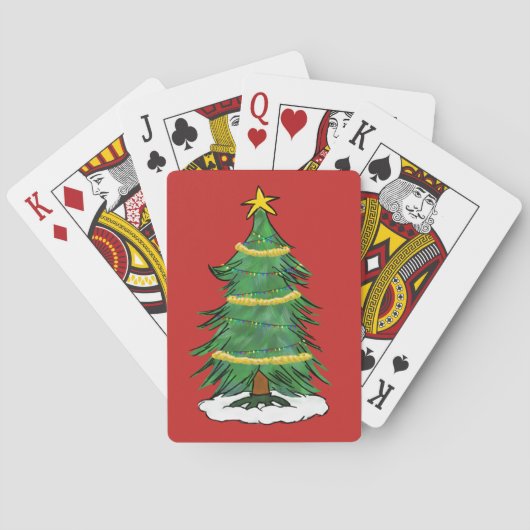 Jeu De Cartes Cartes de jeu d'arbre de Noël (dos)