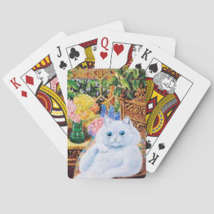 Jeu De Cartes Cartes de jeu de chat de Louis Wain, chat blanc