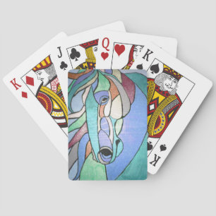Jeu De Cartes Cartes de Jeu de Cheval Métallique