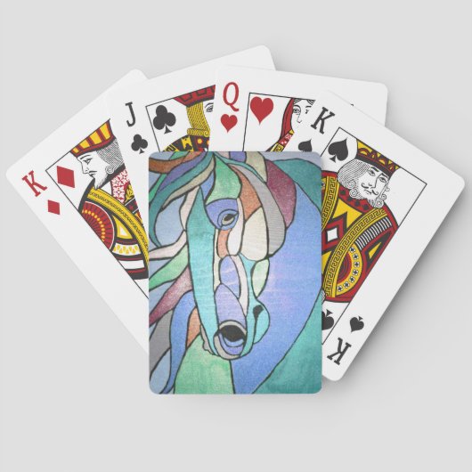 Jeu De Cartes Cartes de Jeu de Cheval Métallique (dos)