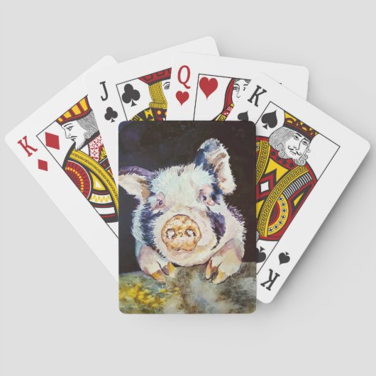 Jeu De Cartes Cartes de jeu de cochon d'aquarelle (dos)