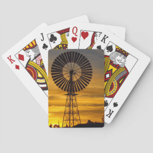 Jeu De Cartes Cartes de jeu de coucher du soleil de moulin à