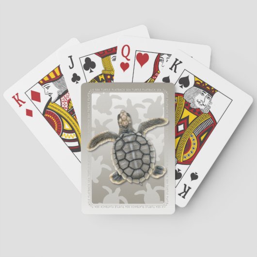 Jeu De Cartes Cartes de jeu de Hatchling de tortue de mer de (dos)