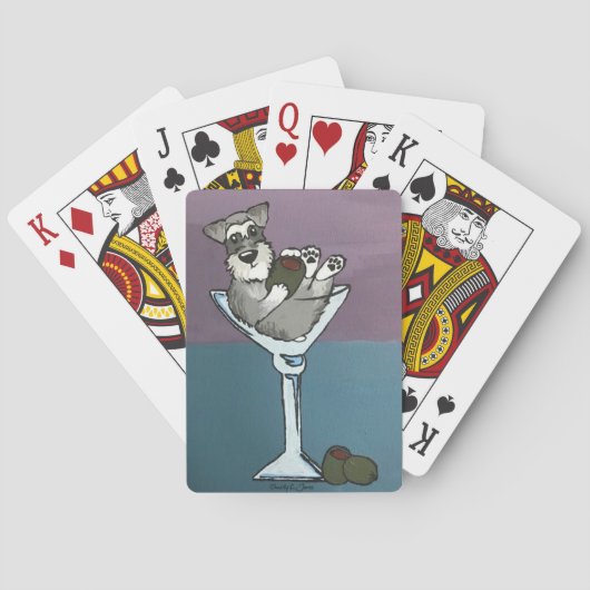 Jeu De Cartes Cartes de jeu de Martini de Schnauzer (dos)