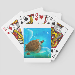 Jeu De Cartes Cartes de jeu de natation de tortue