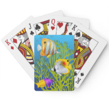Cartes de jeu de poissons de Coral Reef des Caraïb