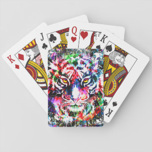 Jeu De Cartes Cartes de jeu de tigres   Cartes de tigres colorée