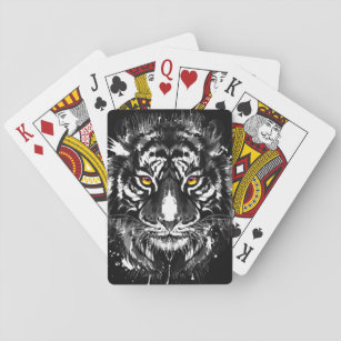 Jeu De Cartes Cartes de jeu de tigres   Tigre noir et blanc