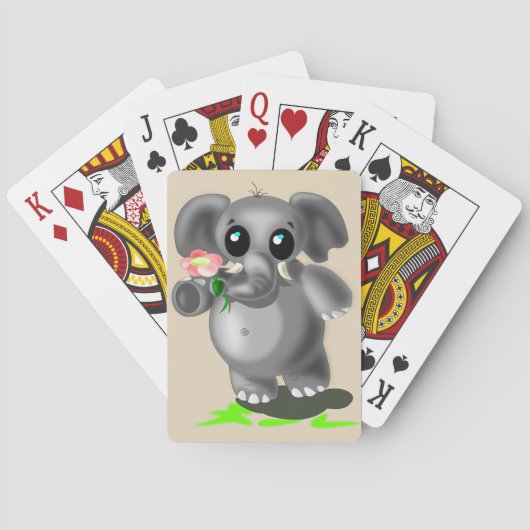 Jeu De Cartes Cartes De Jeu D'Éléphant Cute (dos)