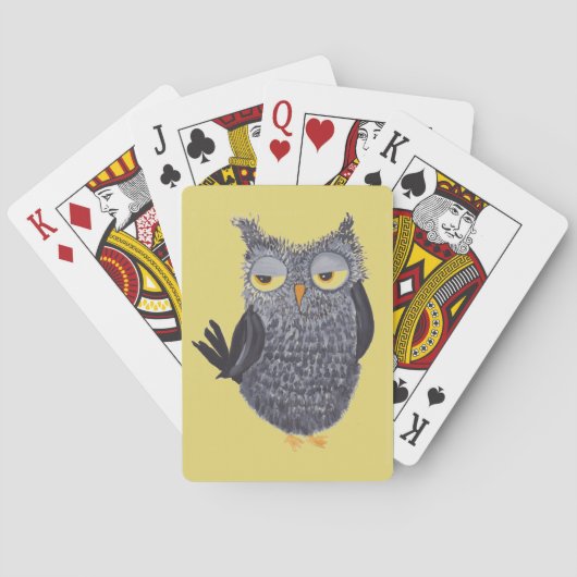 Jeu De Cartes Cartes de jeu drôles de hibou (dos)