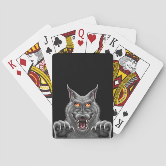 Jeu De Cartes Cartes de jeu féroces de loup-garou (dos)