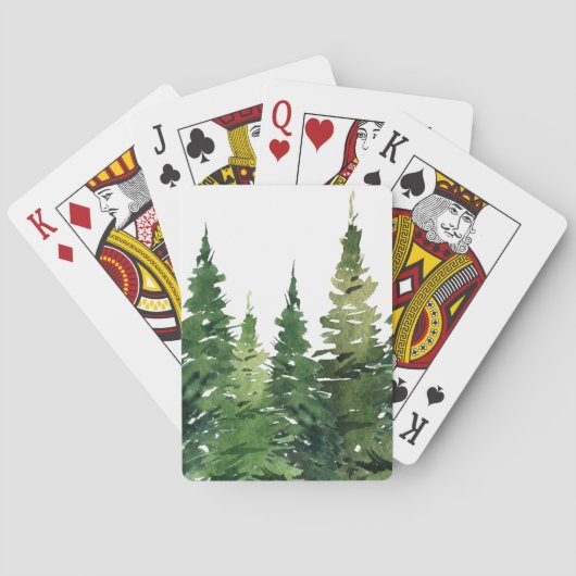 Jeu De Cartes Cartes de jeu - Forêt d'aquarelle (dos)