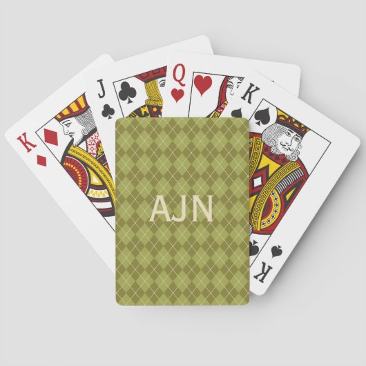 Jeu De Cartes Cartes de jeu Monogrammes vertes (dos)