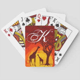 Jeu De Cartes Cartes de jeu personnalisées Girafe africaine Safa