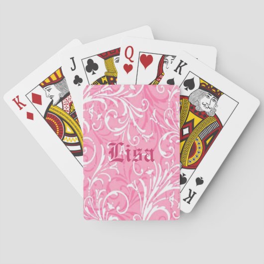 Jeu De Cartes Cartes de jeu personnalisées rose (dos)