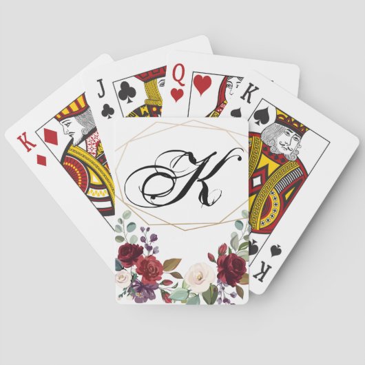Jeu De Cartes Cartes de jeu personnalisées Roses blanches Or (dos)