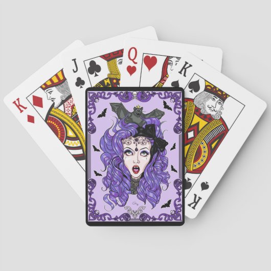 Jeu De Cartes Cartes de jeu pourpres de fille de batte (dos)