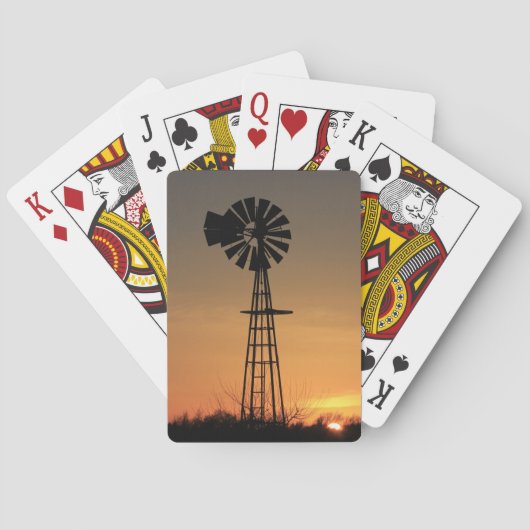 Jeu De Cartes Cartes de jeu Sunset Sunset Windmill Kansas (dos)