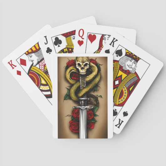 Jeu De Cartes Cartes De Jeu Traditionnelles Style Tatouage (dos)