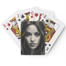 Cartes de jeu Visage des femmes noires et blanches