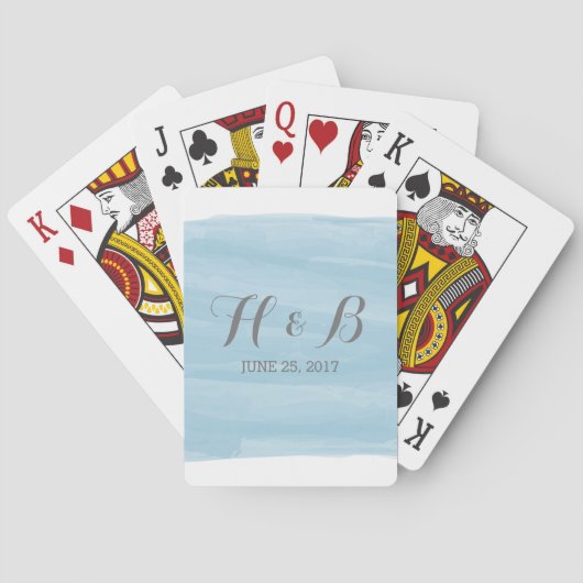 Jeu De Cartes Cartes de lecture bleu aquarelle (dos)