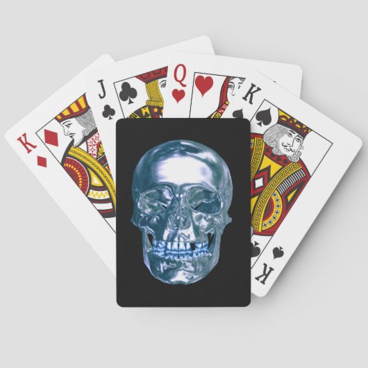 Jeu De Cartes Cartes de lecture bleu Chrome Skull (dos)