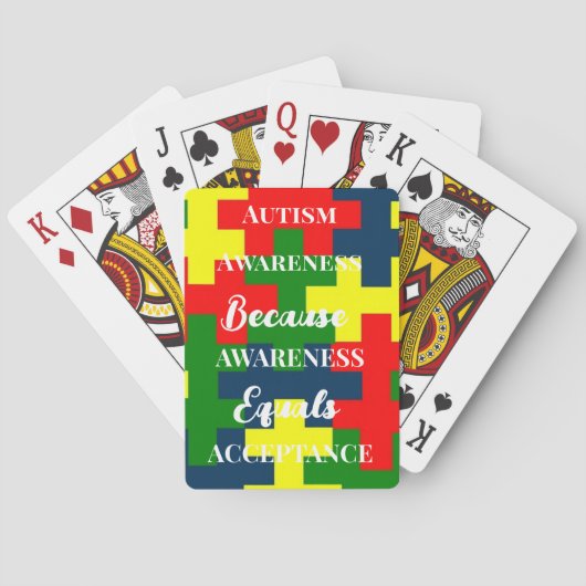 Jeu De Cartes Cartes de lecture de sensibilisations sur l'autism (dos)