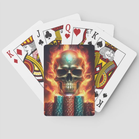 Jeu De Cartes Cartes de lecture du crâne flamboyant (dos)