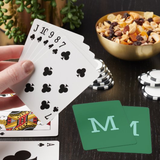 Jeu De Cartes Cartes de lecture initiales en monogramme vert mig (In Situ)