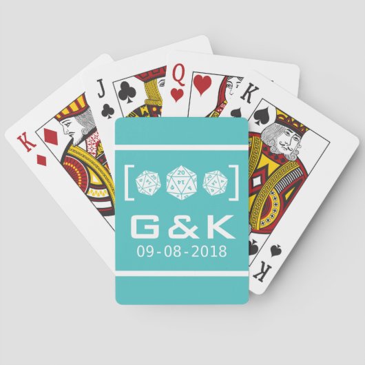 Jeu De Cartes Cartes de lecture Mariage turquoise D20 Dice (dos)