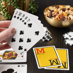 Jeu De Cartes Cartes de lecture monogramme avec nom personnalisé