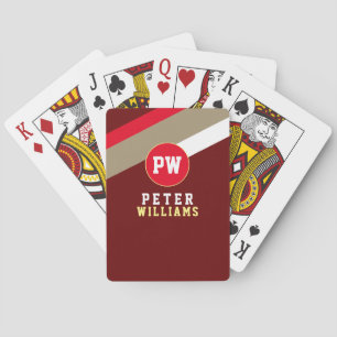 Jeu De Cartes Cartes de lecture rouge à rayures diagonales avec
