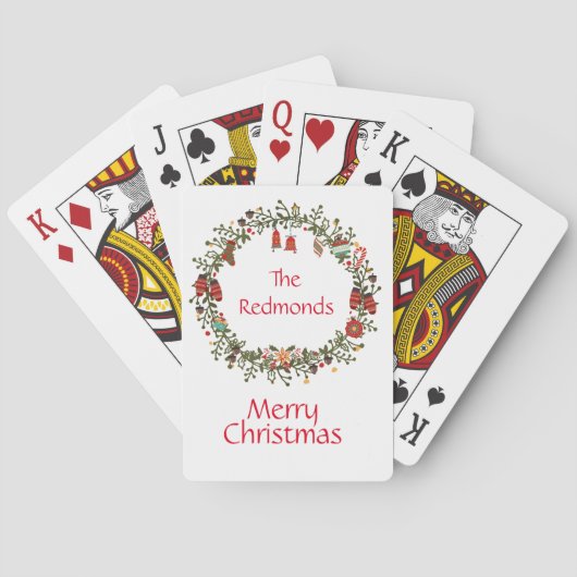 Jeu De Cartes Cartes de Noël Woodland Wreath (dos)