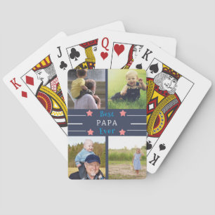Jeu De Cartes Cartes de poker photo Collage Meilleur Papa Ever