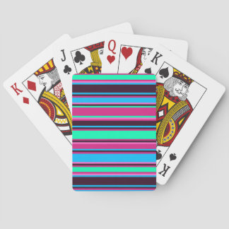 Jeu De Cartes Cartes de poker rayées magenta, aqua et bleu