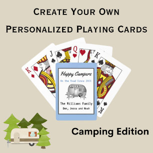Jeu De Cartes Cartes de poker rétro au nom de la famille Happy C