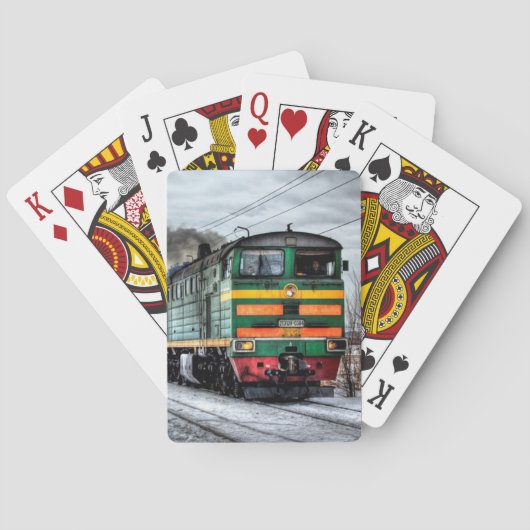 Jeu De Cartes Cartes de train moteur à vapeur Locomotive (dos)