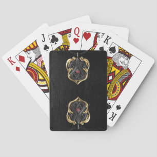 Jeu De Cartes Cartes de vélo en cuir noir et harpe du diable !