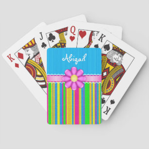Jeu De Cartes Cartes personnalisées à fleurs bleues