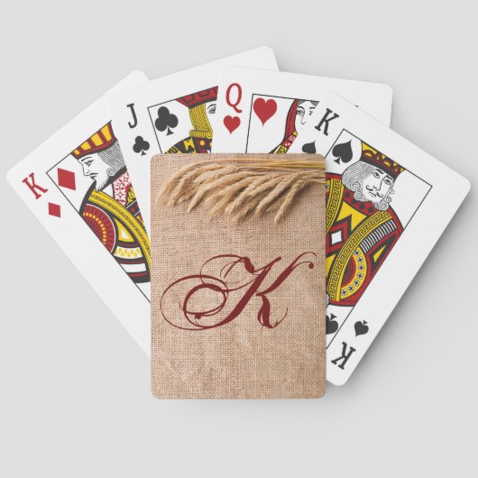 Jeu De Cartes Cartes personnalisées Blé sur Burlap Sack Co (dos)